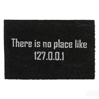 Image de relaxdays Paillasson en Coco There is no Place Like 127.0.0.1&quot;, Tapis Nerd, intérieur &amp; extérieur, 60 x 40 cm, Noir 10032752