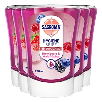 Image de Sagrotan No Touch Recharge pour distributeur automatique de savon 5 x 250 ml les mains dans un pack pratique