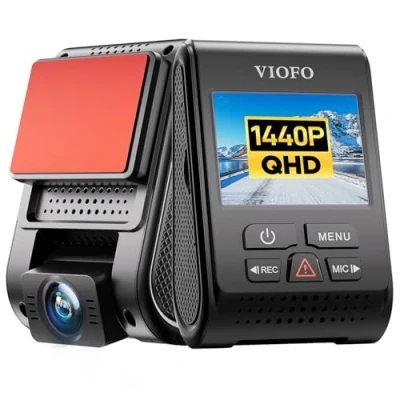 Image de VIOFO Caméra de tableau bord A119 V3 1440p 60 fps avec GPS, super vision nocturne améliorée HDR et capteur Starvis, grand angle 140, écran LCD 2,0&quot;, mode stationnement intelligent 24H