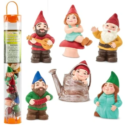 Image de Safari Ltd. GNOME Family TOOB 6 Figurines Miniatures Ensemble de Jouets Fantaisie pour garçons, Filles et Enfants à partir 3 Ans