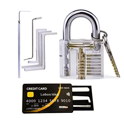Image de Loboo Idea Kit de5 outils de prélèvement serrurerie pour serruriers et débutants dans un étui carte crédit