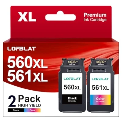 Image de LOFBLAT 560XL 561XL Cartouches d&#039;encre Compatible Remplacement pour Canon PG CL Pixma TS5350 TS5351 TS5352 TS7450 TS5353 TS7451 (Noir Tri Colore, 2 Pack)