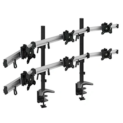 Image de HFTEK® MP260C N support de bureau pour 6 six Moniteur desk mount control center table LED écran LCD Moniteu