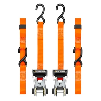 Image de SMARTSTRAPS RatchetX Lot de 2 Sangles d&#039;arrimage à cliquet 3 m Résistance la Rupture 1,4 kg Charge Travail sûre 0,5 d&#039;arrimages Robustes pour Charges Plus Lourdes
