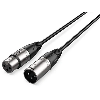 Image de Audibax Silver Câble XLR Mâle vers Femelle Longueur 30 Mètres Connecteurs OFC à Transmission de Signal Élevée Enduit PVC Isolation Maximale Diamètre 6 mm Couleur Noir