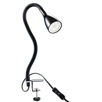 Image de B.K.Licht lampe à pince LED dimmable noir de bureau table avec GU10 LED, 400lm, 3 000K