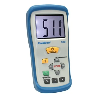 Image de PeakTech 1 canal Thermomètre digital 3 1/2 chiffres Lot de 50 C. + 1300 C avec sonde température type K, 1, P 5110