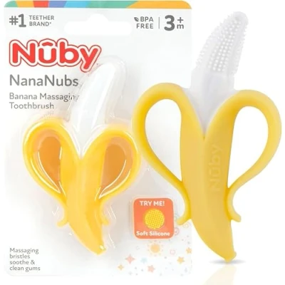 Image de Nuby Bananubs Silicone Jouet de Dentition en Forme Banane Dès 3 mois