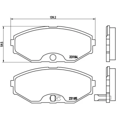 Image de BREMBO P 56 045 Jeu de plaquettes frein avec indicateur d&#039;usure sans accessoires NISSAN: Maxima V QX Berline