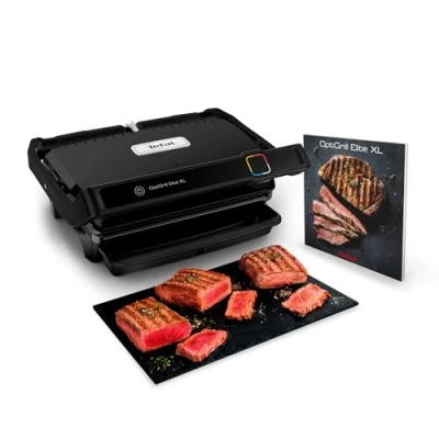 Image de Tefal OptiGrill Elite, Gril intelligent, 16programmes, Mode boost, Modes manuel, 2200W, Plaques amovibles, Nettoyage facile, Noir GC750D16