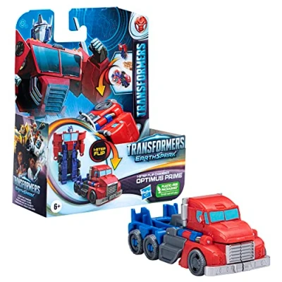 Image de Transformers Earthspark, Figurine Optimus Prime 1 Step Flip Changer de 10 cm, à partir 6 Ans