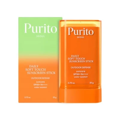 Image de PURITO Seoul Daily Soft Touch Stick de crème solaire SPF50+ PA ++++ Protection 5 en 1 UVA et UVB Non gras Léger Format poche Soin la peau coréen hypoallergénique 20 g
