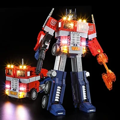 Image de YEABRICKS LED Lumière pour Lego 10302 Creator Expert Optimus Prime Modèle de Blocs Construction (Ensemble Non Inclus)