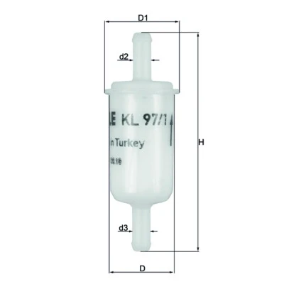Image de MAHLE ORIGINAL KL 97/1 OF Filtre à Carburant de conduite 8 8,1