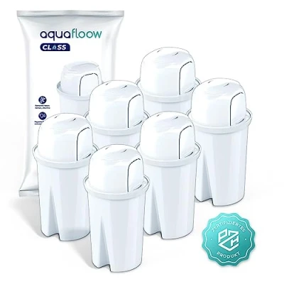 Image de Aquafloow Cartouches de Filtre À Eau Réduit du Calcaire, le Fluorure, Chlore Remplacement pour Brita Classic, Dafi Family Astra, Les Filtres Nettoient L&#039;eau 6 pièces
