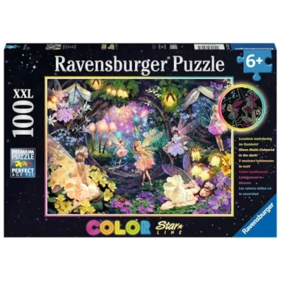 Image de Ravensburger Fairy Garden Puzzle Phosphorescent de 100 pièces pour Enfants à partir 6 Ans, 13293, Multicolore, 49,3 x 36,2 0,2 cm
