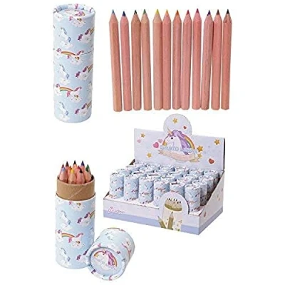 Image de Puckator Pot licorne avec coloriage, mixte, tube 10 x 3,5 cm, longueur du crayon 8,5 cm