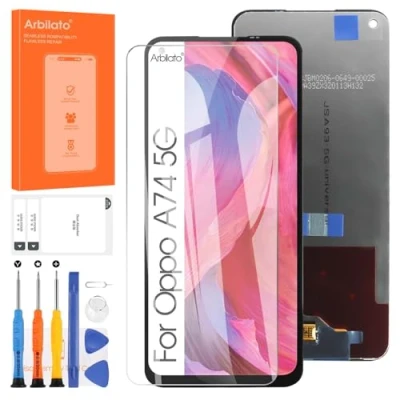 Image de Écran LCD pour Oppo A54 5G / A74 Digitizer Touch Remplacement Assembly CPH2263 CPH2197 avec Outils (Noir, 6,5&quot;)