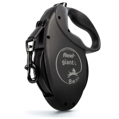 Image de flexi® Giant Black Edition Sangle 8 m Noir Laisse à Enrouleur pour Chien jusqu&#039;à 50 kg
