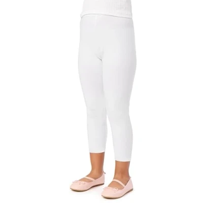 Image de Merry Style Leggings pour Filles 3/4 Confortables et Doux Shorts de Cycliste Enfants Capri à la Mode l&#039;été MS10 131 (Blanc 128 cm)