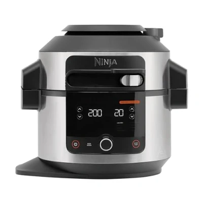 Image de Ninja Foodi Multicuiseur avec SmartLid, 11 en 1, 6L, Cuisson sous pression, Air Fryer, Friteuse à air, Vapeur combinée, Mijoteuse, Griller, Cuire, Acier inoxydable, OL550EU