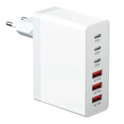 Image de Chargeur USB C, 100W GaN 6 Ports avec 3 C et chargeurs A Prise Compatible iPhone 11/12/13/14/15/16 Pro Max/Galaxy S24/S23/S22/S21/Google/Tablette