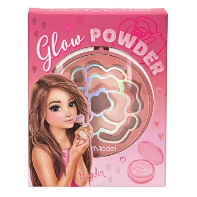Image de Depesche 12814 TOPModel Beauty and Me Poudre Glow dans une boîte ronde à clapet, légèrement brillante les tons chair et brun, y compris miroir éponge, Multicolor