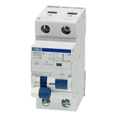 Image de Disjoncteur différentiel 1P+N 30mA 40A Type A 6kA Courbe C 2 modules Bornes alignées IMO
