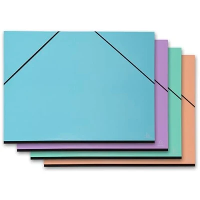 Image de Exacompta Réf. 25690E 5 cartons à dessin Aquarel avec élastiques intérieur papier noir dos toilé dimensions 52 x 72 cm format classer Raisin (500 650 mm) couleurs assorties