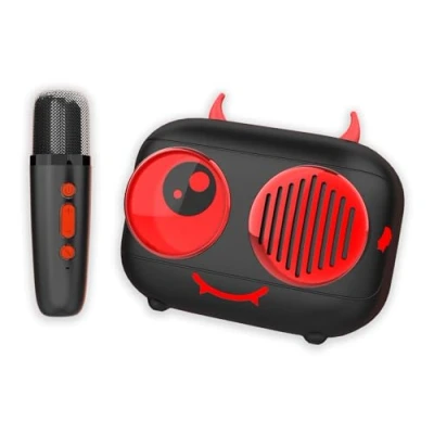 Image de Kit karaoké / Enceinte Bluetooth et micro sans fil CGV DIABLO, Effets voix magiques, Autonomie 8h, Recharge USB