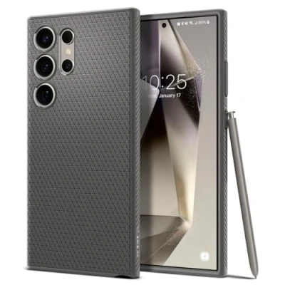 Image de Coque Samsung Galaxy S24 Ultra Silicones et TPU (doux) Spigen silicone/Coque Étui téléphone Gris Shockproof