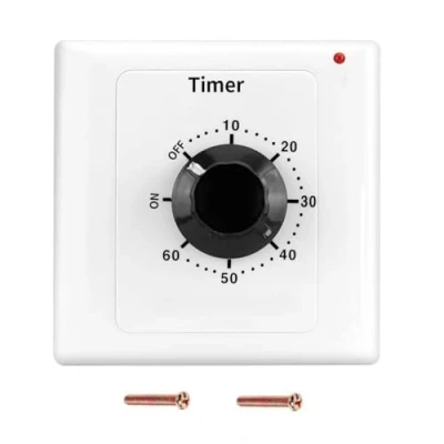 Image de Switian 60 Min Interrupteur de Minuterie, AC 220V 15A Compte à Rebours Mécanique Intelligent Minuterie Socket Time Switch 86 Panneau Timer Bouton Commande