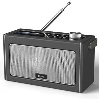 Image de radio DAB/DAB Plus, FM, haut parleur Bluetooth portable, numérique avec charge USB pour 15 heures de lecture, parleurs stéréo Bluetooth, rechargeable