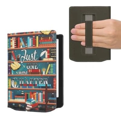 Image de kwmobile Étui Compatible avec Pocketbook Verse/Verse Pro/Verse Color/Vivlio Light/Light HD Coque à Rabat magnétique Tablette eReader Similicuir Sangle Multicolore