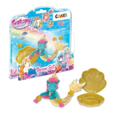 Image de GALUPY Mermaid Throne Set de Jeu Licorne Jouet avec 1x Trône &amp; Figurine Queue sirène + Accessoires