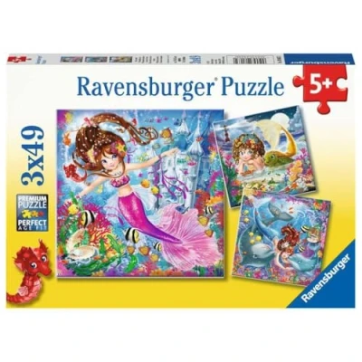 Image de Ravensburger Bezaubernde Meerjungfrauen Animaux 08063 Adorables sirènes Puzzle pour Enfants, 08063, Bleu