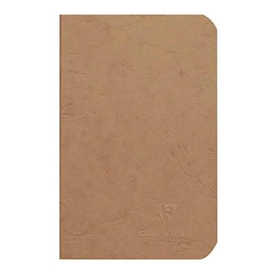 Image de Clairefontaine 73410C Collection Age Bag Un Carnet Agrafé Tabac 9x14 cm 96 Pages Unies Blanches Papier 90 g Couverture Carte Lustrée Grain Cuir