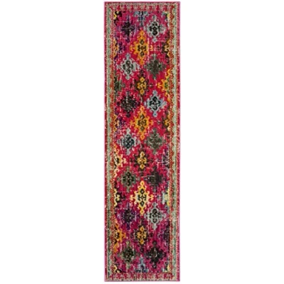 Image de Safavieh Lunya Grand Tapis de Salon rectangulaire pour Une Utilisation en intérieur, Polypropylène, Fuchsia/Multi, 62 X 240 cm