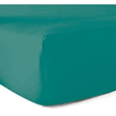 Image de Drap Housse 100% Coton 57 Fils Vert Turquoise 140 x 190 cm Bonnet 30