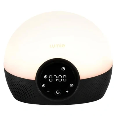 Image de Lumie Bodyclock Glow 150 Réveil avec Lumière Simulation de lever et coucher soleil progressifs réglable 10 sons Nude, Noir