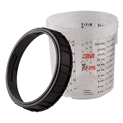Image de 3M PPS Godet gradué et Bague de Serrage, Standard (650ml), 16001