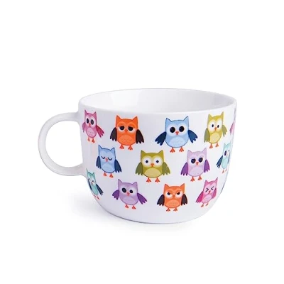 Image de Excelsa Tasse géante Animaux 450 ML Porcelaine Blanc Gufo 1 pièce Multicolore