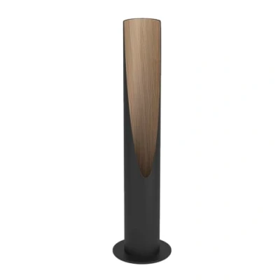 Image de Eglo lampe de chevet Barbotto, table avec lumière indirecte, luminaire salon, métal noir et bois chêne, éclairage ampoule GU10, 40 cm, blanc chaud