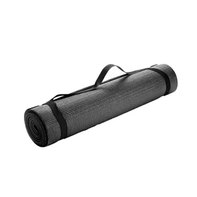 Image de Mind Reader YOGAPVC BLK Tapis de yoga, fitness et exercice tout usage extra épais avec sangle transport, haute densité, anti déchirure, noir