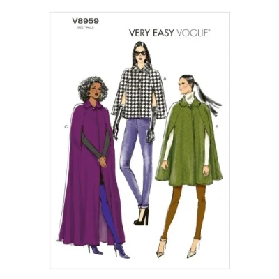 Image de Vogue Patterns Patron de Couture, Laine, Multicolore, Y (X S M) US