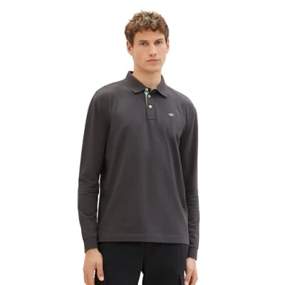 Image de TOM Tailor Tshirt à manches longues, Homme, Taille: Large, Dunkelgrau