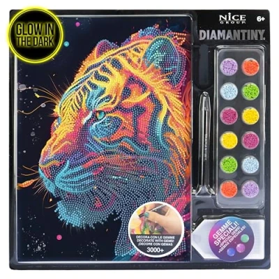 Image de DIAMANTINY Tigre Peindre avec Nombres, Multicolore, A4, 96026
