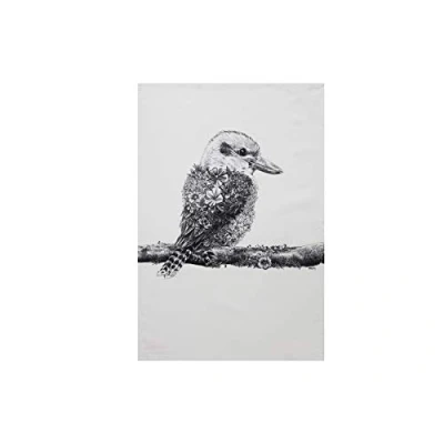 Image de Maxwell &amp; Williams Serviette de Table 100% Coton, Imprimé Fleuri Martin Chasseur Géant, Collection Marini Ferlazzo, 50 x 70 cm Noir et Blanc