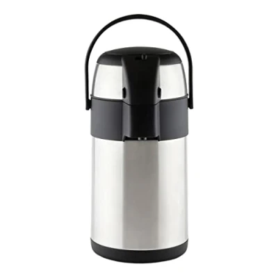 Image de Pioneer Airpot Distributeur / Pot de l’eau chaude à double paroi en acier inoxydable avec poignée Argent, 5.0L, 8 heures chaud