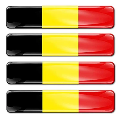 Image de Biomar Labs® 4 x 3D Flexibles Autocollant Stickers National Drapeaux Belgique Belge Belgium A F 2